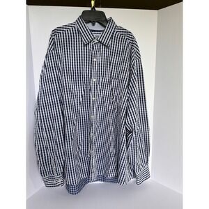 Johnston & Murphy XXL Mens Tailored Fit Gingham Checkered Dress‎ Shirt